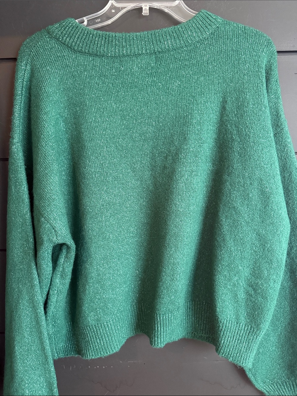 Francesca's Collections Emerald Green 'Merry' Crewneck Sweater L - Picture 3 of 7